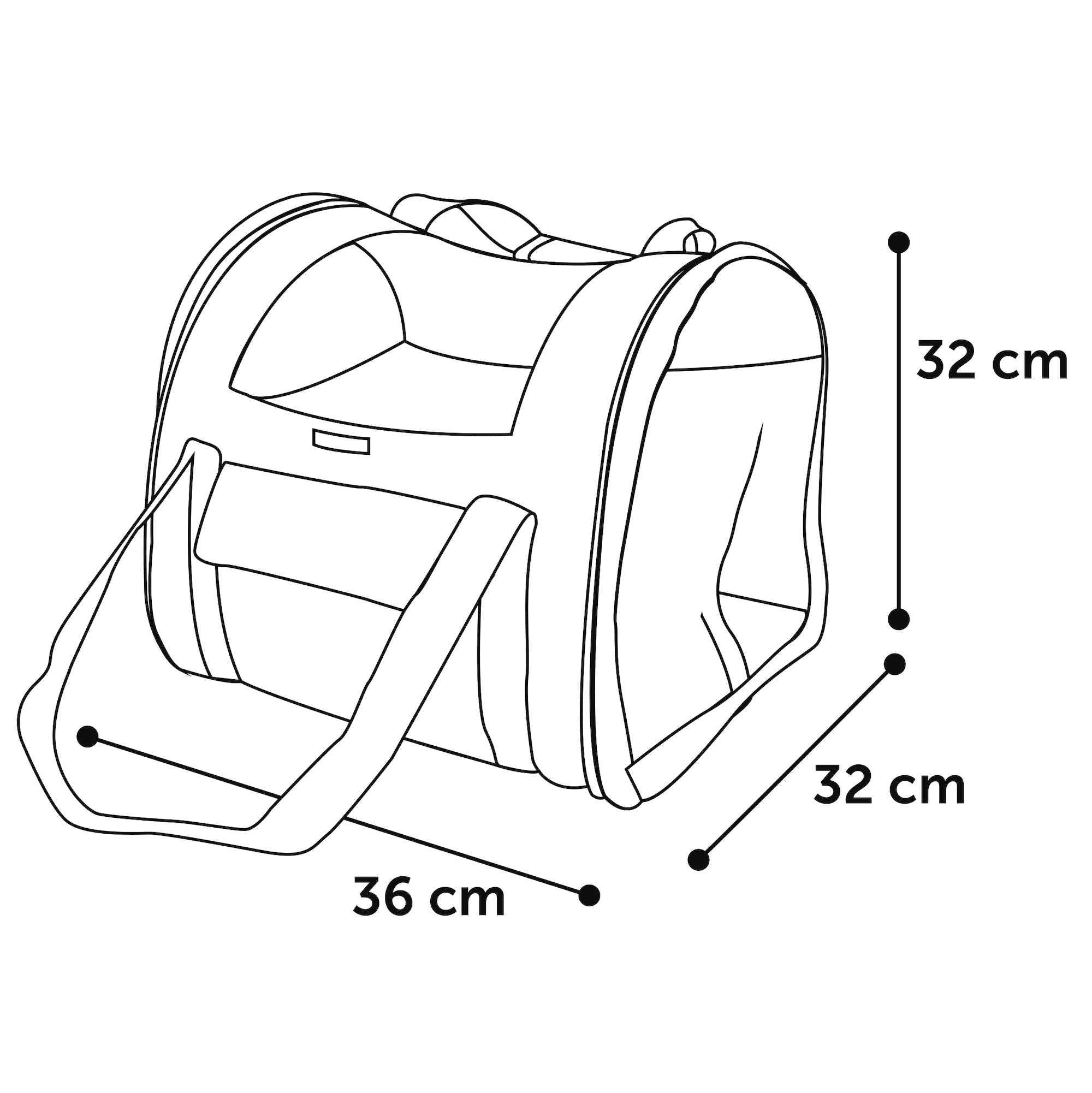 Rugzak Lenie Blauw 36x32x32cm – Comfortabele en stevige huisdierenrugzak