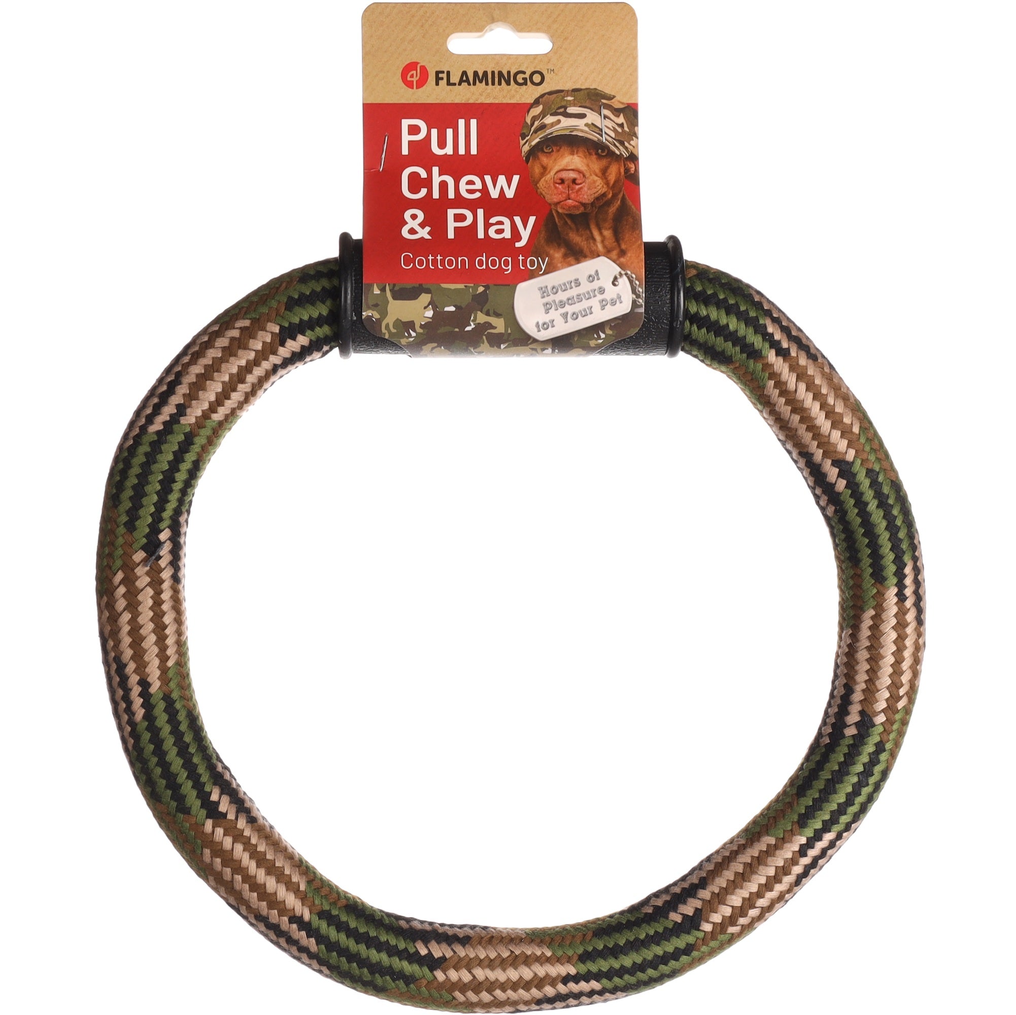 Flamingo HS Katoen Joe Ring Camouflage 27cm - Duurzaam Touwspeelgoed voor Honden