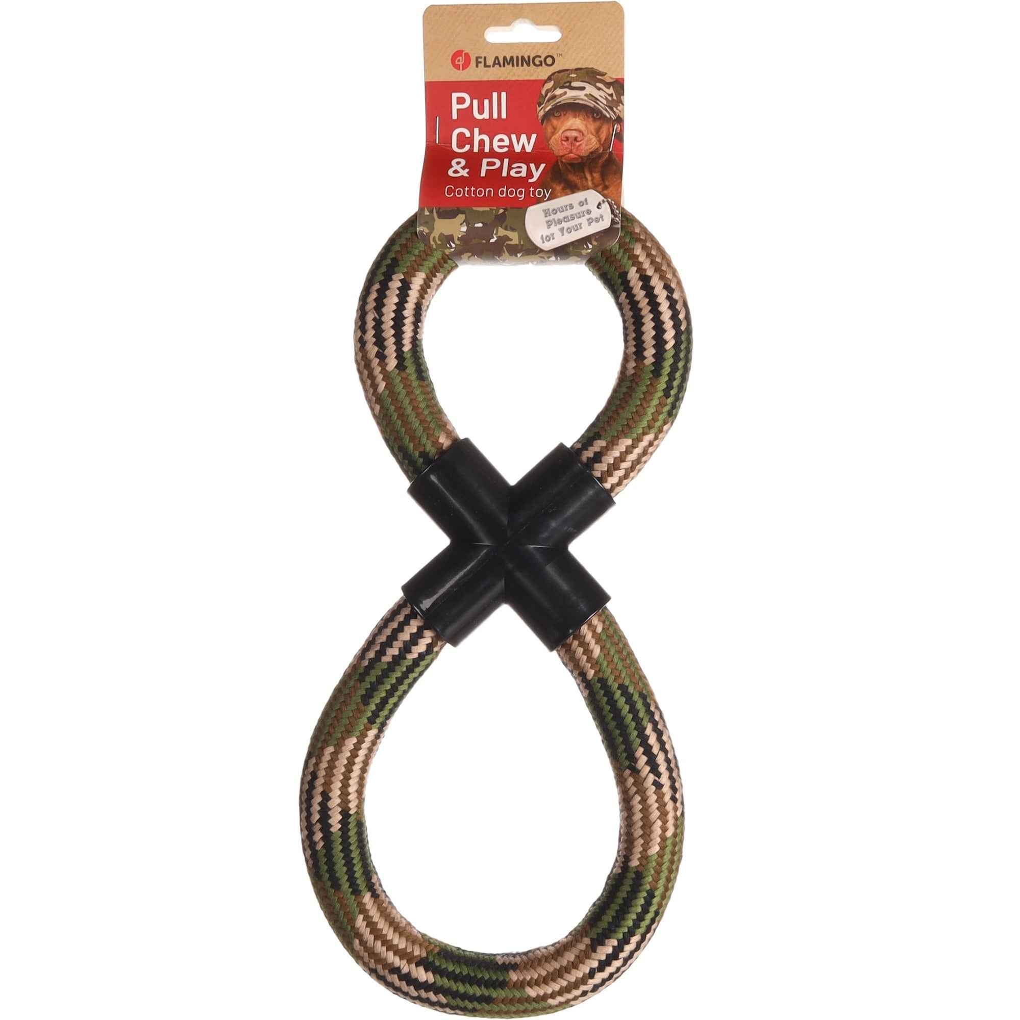 Flamingo - HS Katoen Joe - Trektuig 8-Ring Camouflage  38CM – Duurzaam Katoenen Trektuig voor Actieve Honden