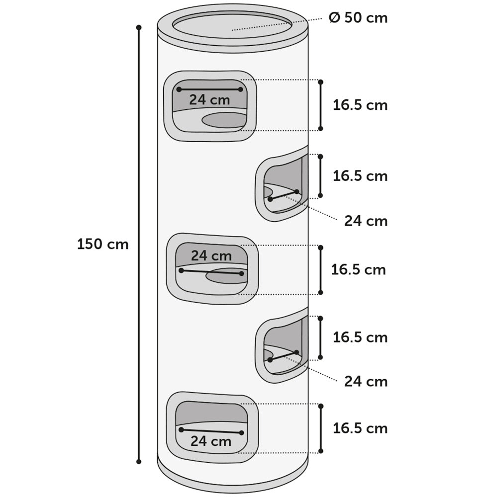 Flamingo Krabton Enes Grijs – Krabmeubel voor Katten - 561090 / 501091