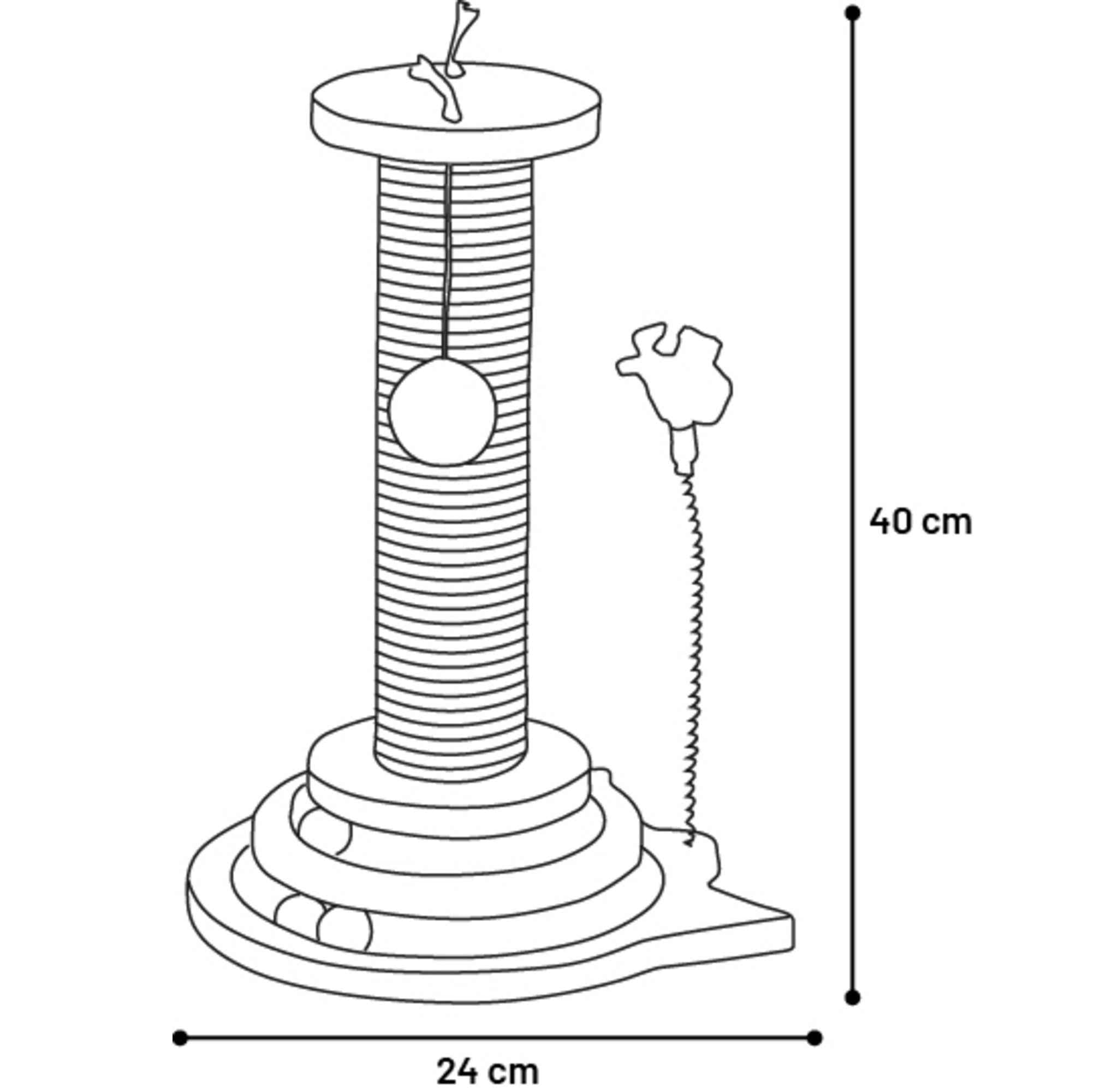 Flamingo Krabspeelgoed Zack Bruin – Houten Krabpaal met Sisal Krabtouw, Catnip & Speelveer – Duurzaam Kattenkrabmeubel voor Extra Speelplezier 561867