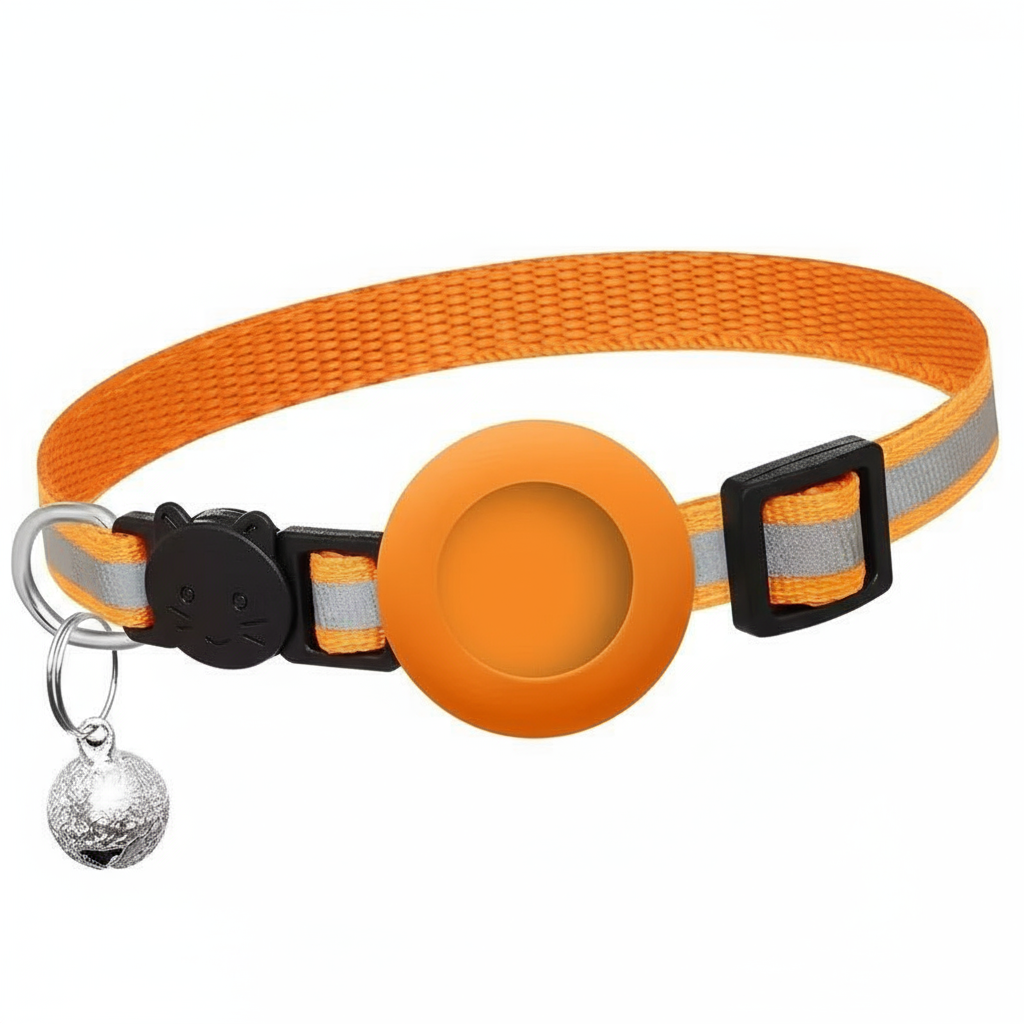 Kattenhalsband met Veiligheidssluiting & AirTag Houder – Reflecterend & Verstelbaar