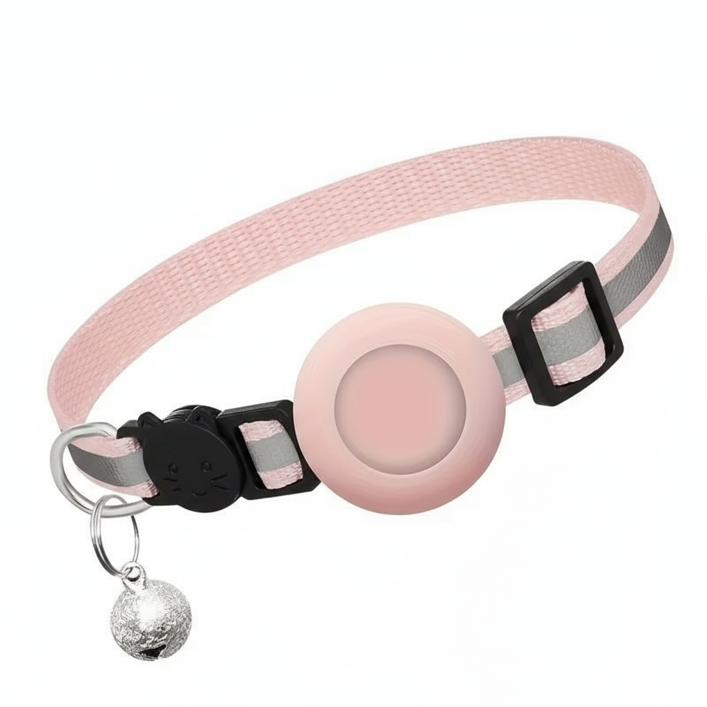 Kattenhalsband met Veiligheidssluiting & AirTag Houder – Reflecterend & Verstelbaar