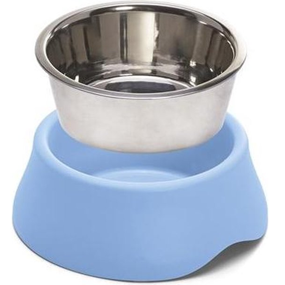 IMAC Voer / Drinkbak Diva 22 – Praktische Dubbele Voer- en Drinkbak Hond & Kat, 2 x 400 ml, Hygiënisch RVS, Anti-Slip, Morsbestendig, 32,5x16,5x6,3 cm