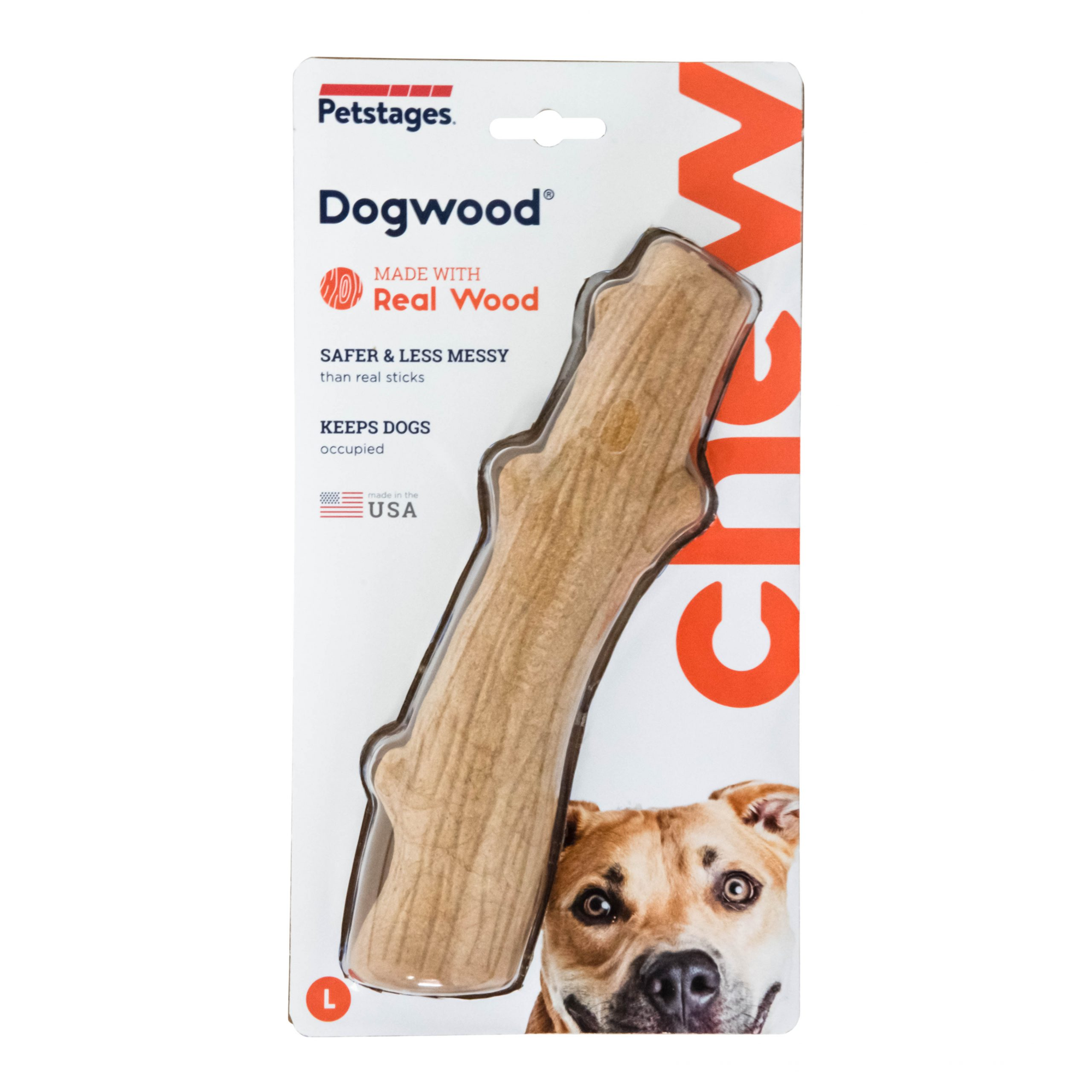 Petstages Dogwood Durable Stick – Duurzaam Kauwspeelgoed voor Honden, Veilig en Met Natuurlijke Houtgeur, Verkrijgbaar in M & L