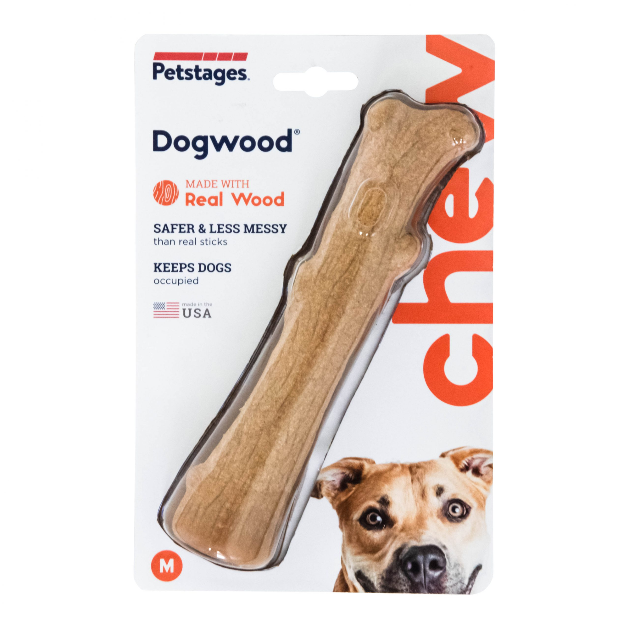 Petstages Dogwood Durable Stick – Duurzaam Kauwspeelgoed voor Honden, Veilig en Met Natuurlijke Houtgeur, Verkrijgbaar in M & L