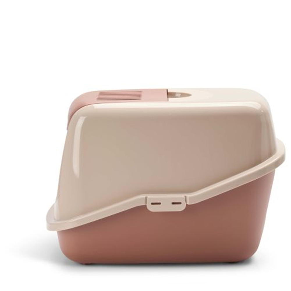 Savic Kattenbak Nestor Champagne Roze/Terracotta – Gesloten Kattenbak 56x39x38,5 cm met Klapdeksel, Actief Koolfilter & Eenvoudig Schoonmaken