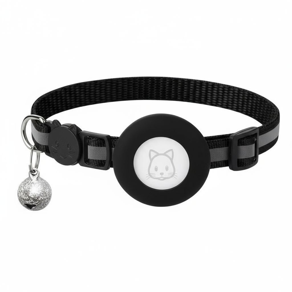 Kattenhalsband met Veiligheidssluiting & AirTag Houder – Reflecterend & Verstelbaar