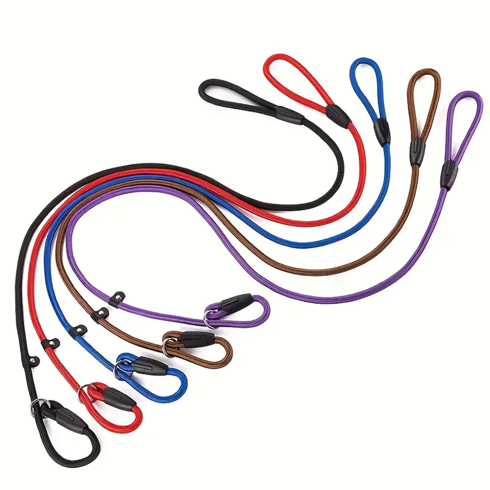 Hondenriem met leren stopper - Sliplijn 140 CM - Lomiza