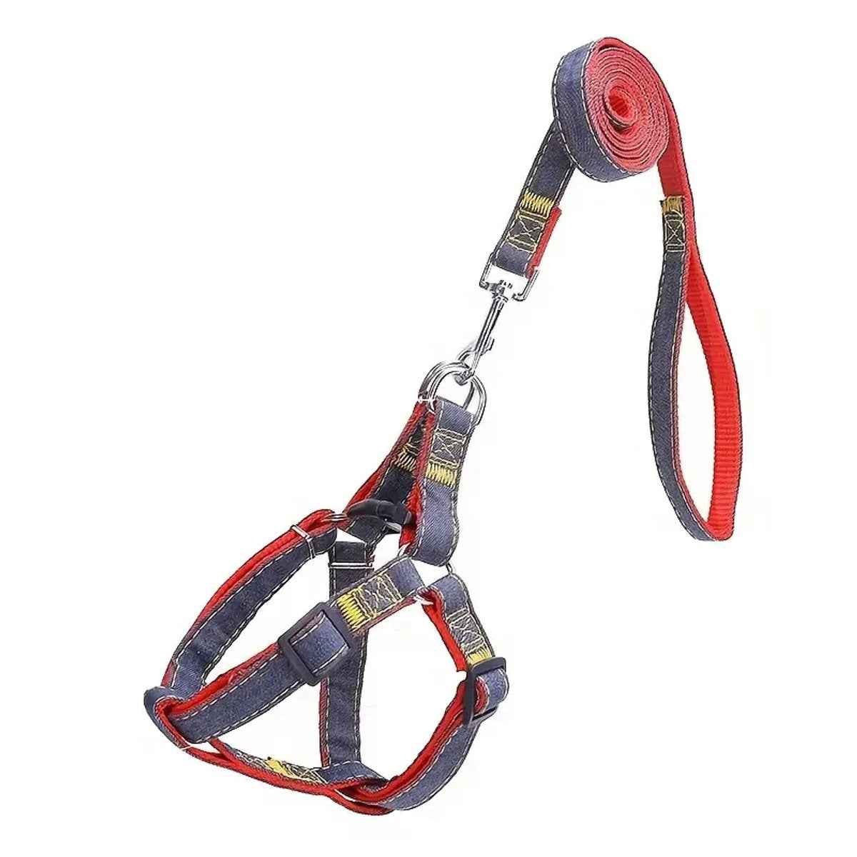 2-delige Nylon Harnas en Riem Set - Duurzaam en Verstelbaar voor Honden en Katten