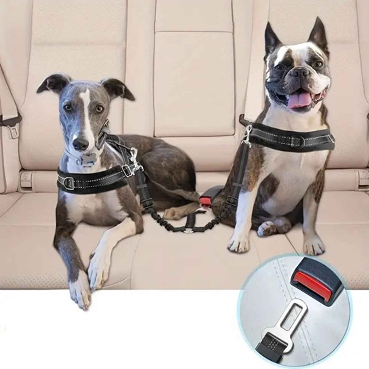 Autogordel Hondenriem Dubbel Y-Vorm Veiligheidsriem voor Honden