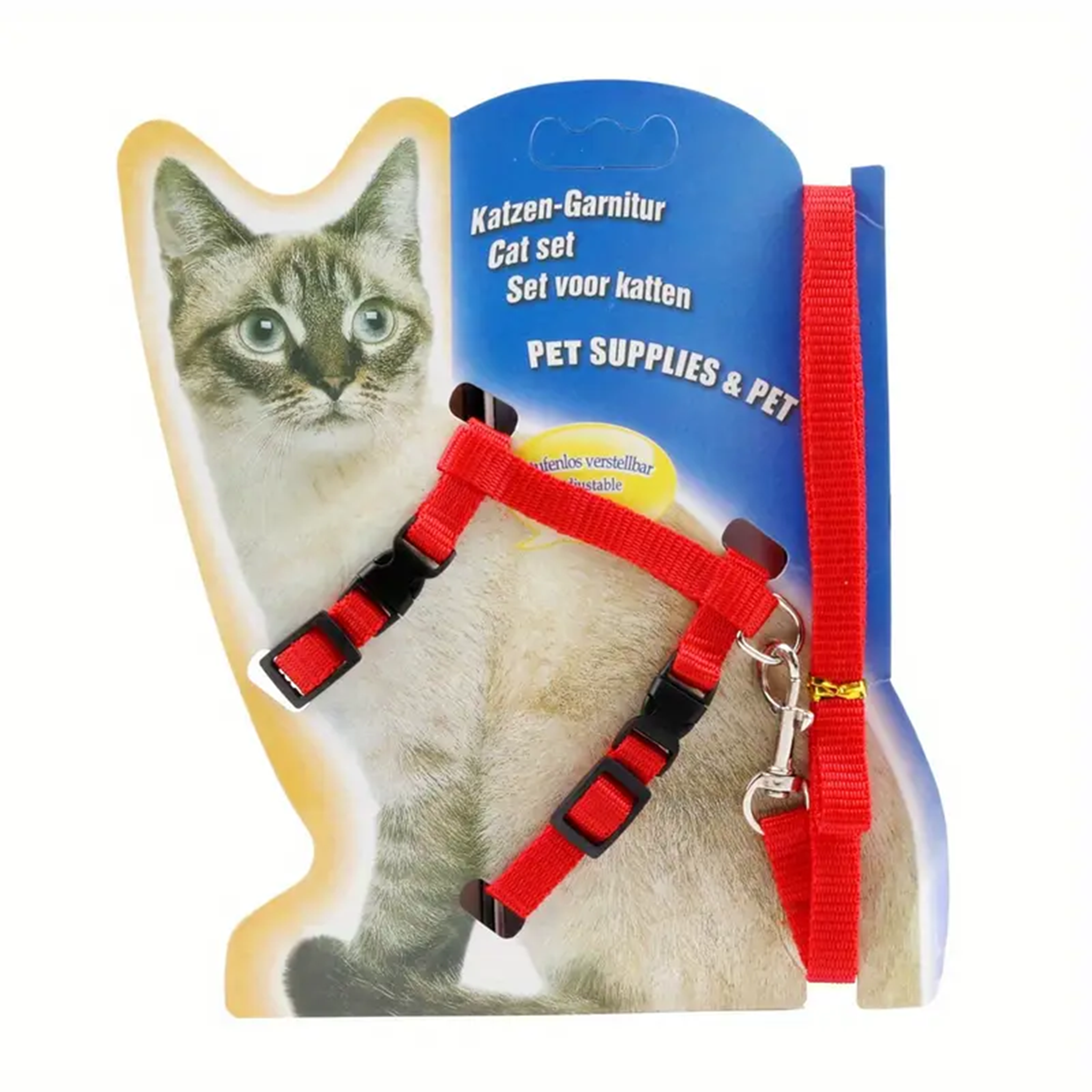 Comfortabel verstelbaar kattentuigje met lijn voor katten tot 3,5 kg