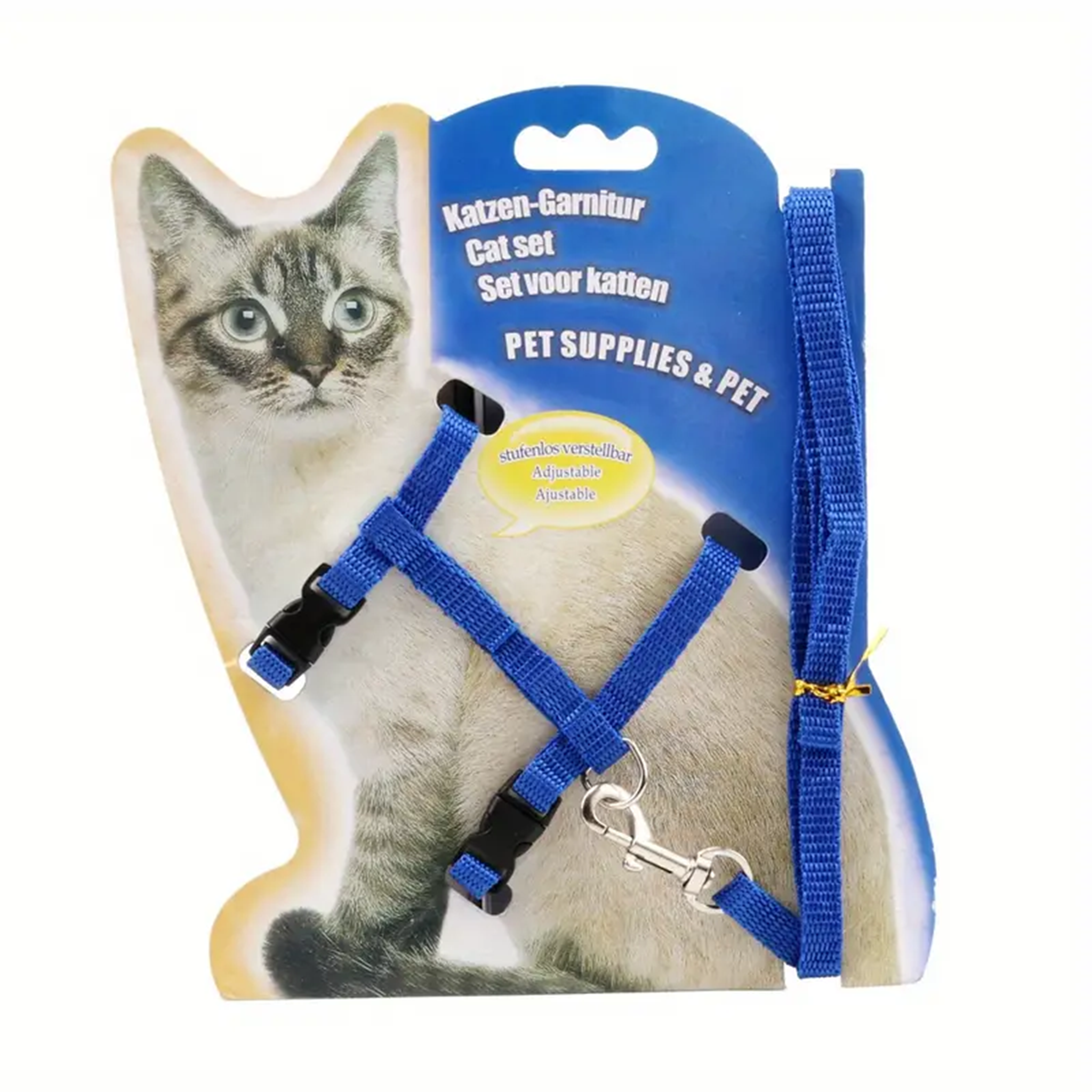Comfortabel verstelbaar kattentuigje met lijn voor katten tot 3,5 kg