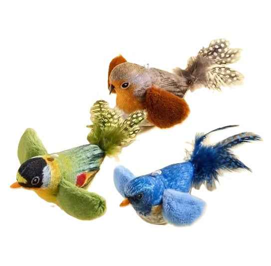 Interactieve kattenspeelgoed met piepende vogel – 3 kleuren beschikbaar