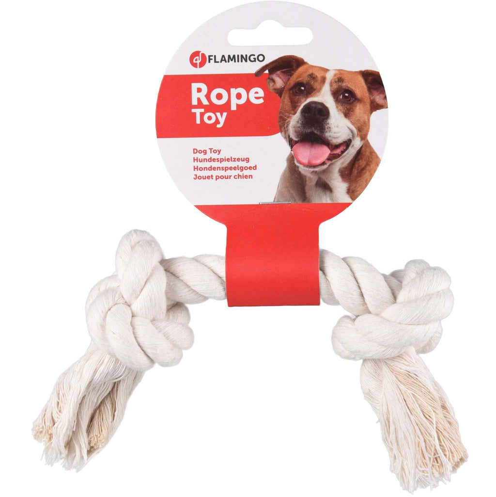 Flamingo Honden speelgoed met knopen - Speelgoed Jack van katoen met 2 knopen