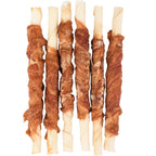 Flamingo Snack R'Hide Staaf Wit met Eend 12 cm – Natuurlijke Kauwsnack voor Honden – Glutenvrij, Suikervrij en Duurzaam – 6 Stuks (70g)