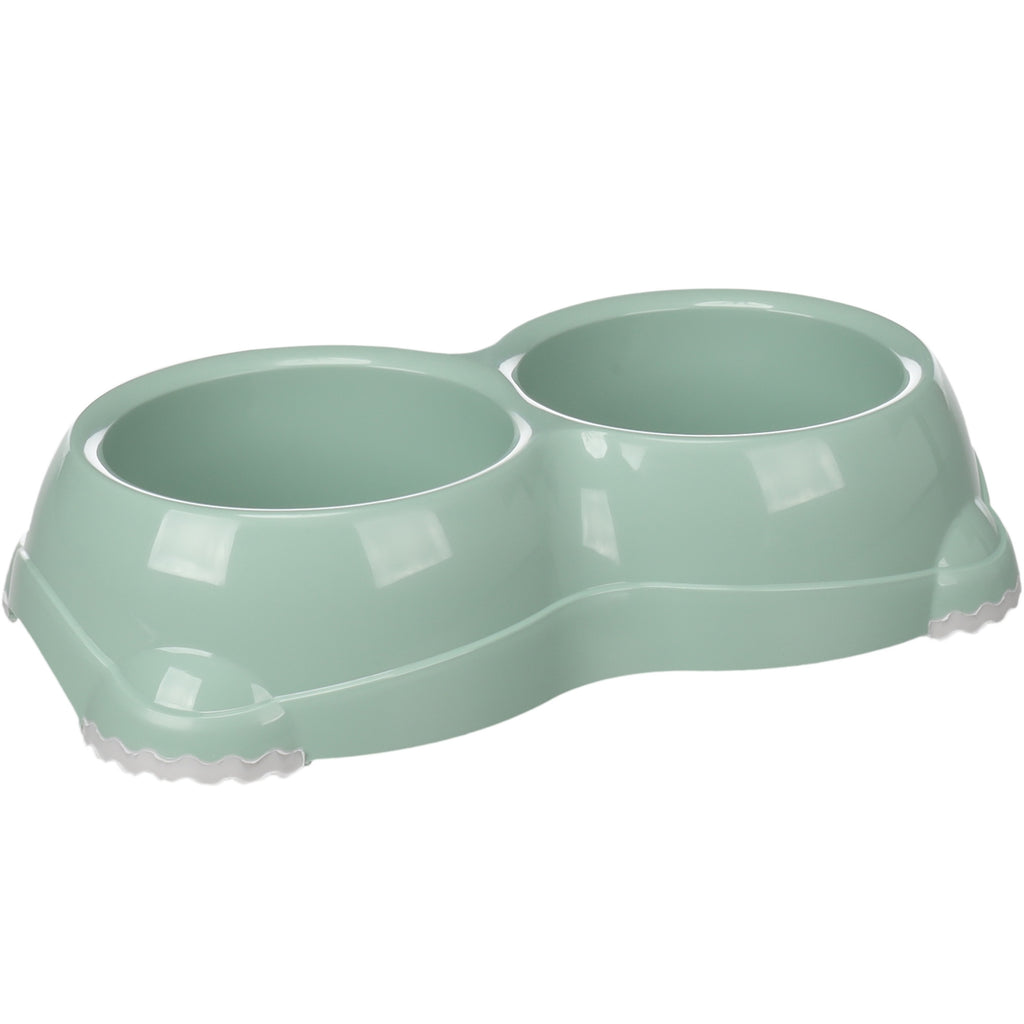 Flamingo Combo Leno Groen – Duurzame Uitneembare Eet- en Drinkpotten 2x330ml met Antislip, Vaatwasbestendig, voor Honden en Katten – Stijlvolle Voerbak Set
