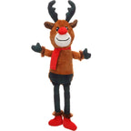 Flamingo Kerst Speelgoed Jeffra Rendier Bruin – Zacht Pluche Hondenspeelgoed Met Squeaker & Knispergeluid – 25x11x50 cm – Ideaal Kerstcadeau Voor Honden