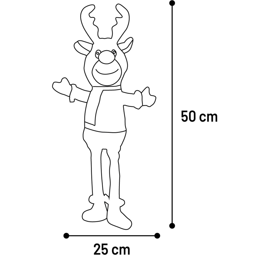 Flamingo Kerst Speelgoed Jeffra Rendier Bruin – Zacht Pluche Hondenspeelgoed Met Squeaker & Knispergeluid – 25x11x50 cm – Ideaal Kerstcadeau Voor Honden