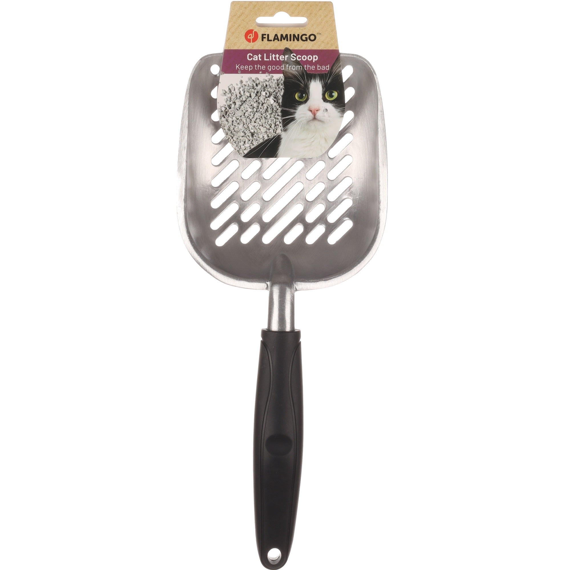 Flamingo Kattenbakschep Zora 35cm - Stevige en Duurzame Schep voor Kattenbakvulling - Lomiza