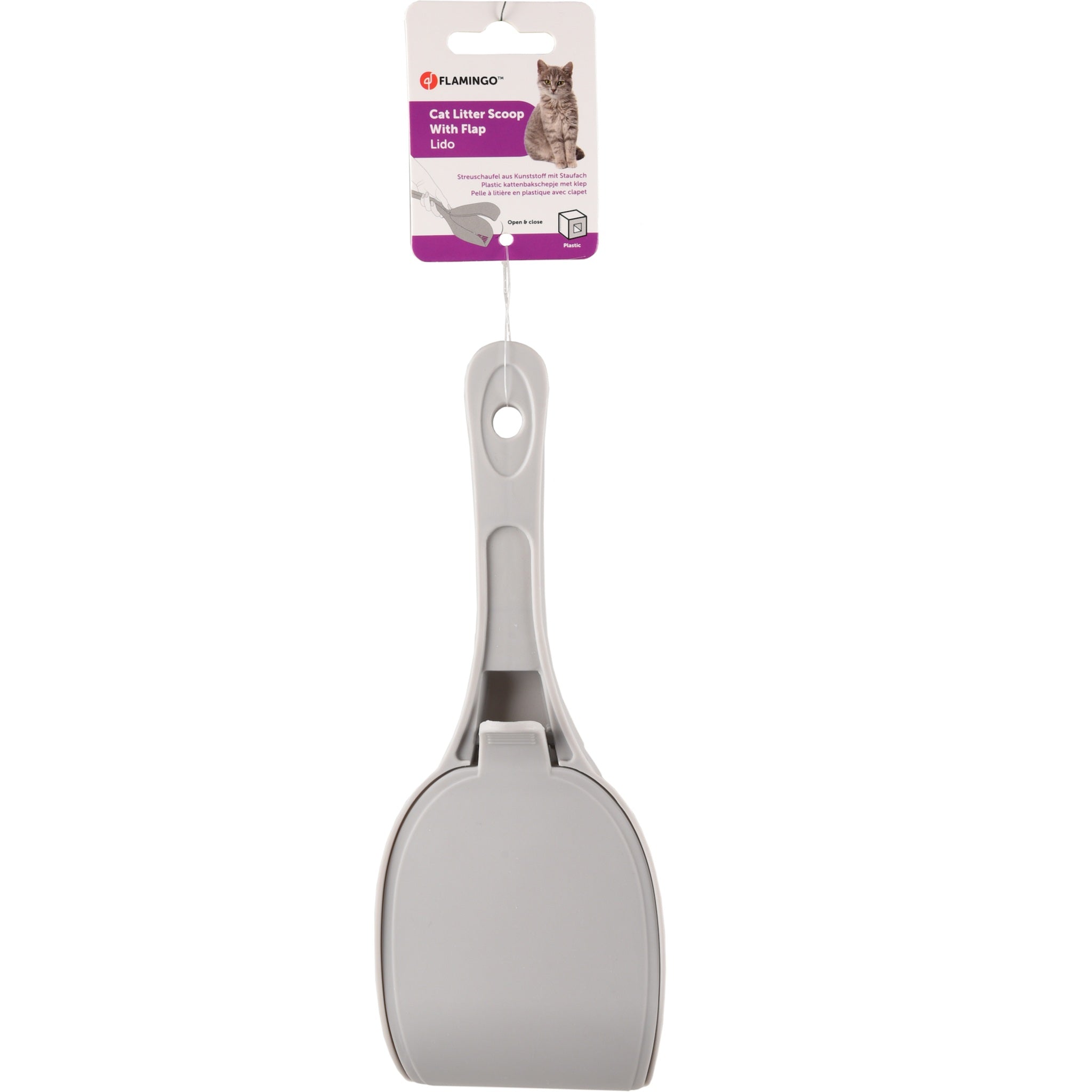 Flamingo Kattenbakschep met Klepje voor Perfecte Hygiëne Lido - Lomiza