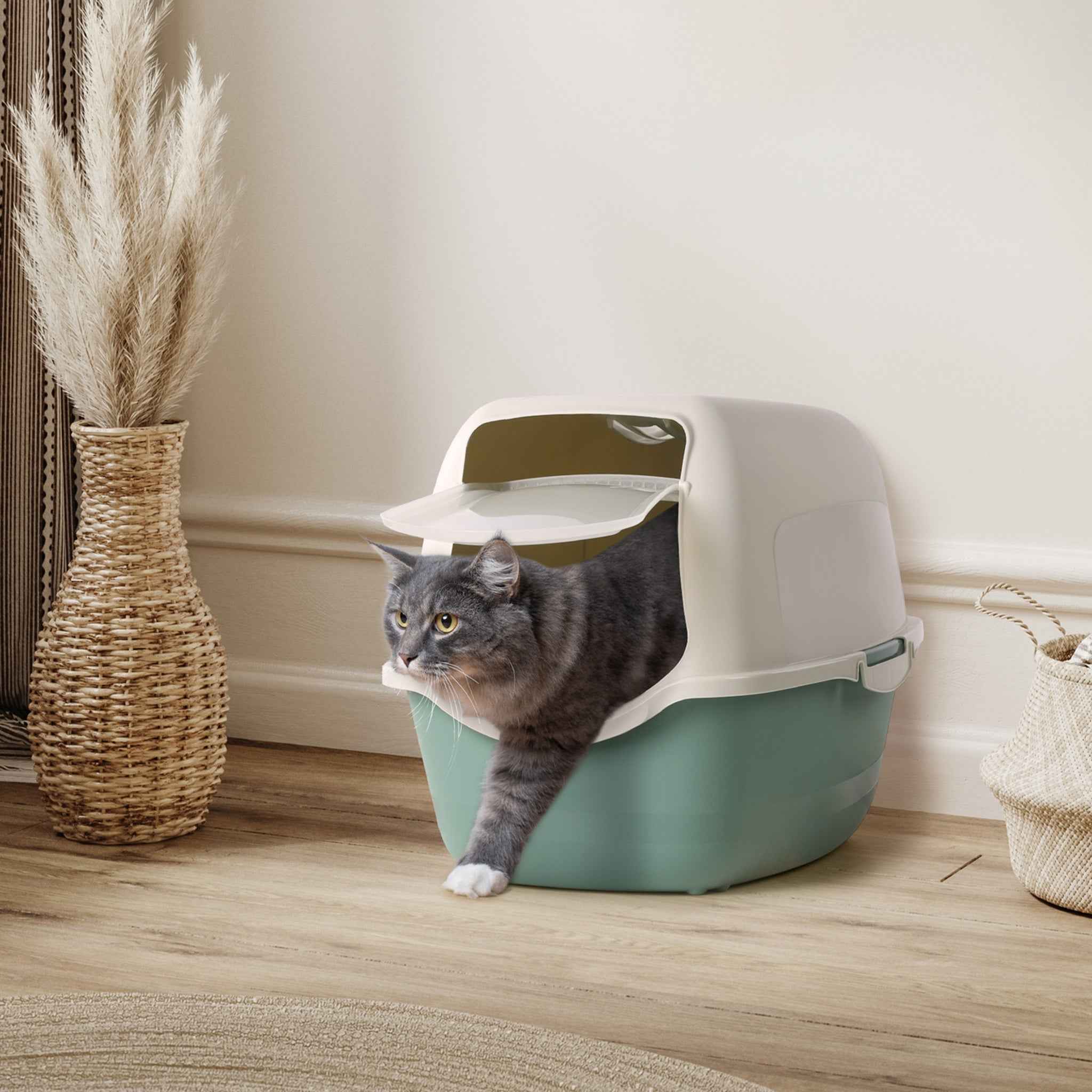 Flamingo Katten Toilet met Filter voor Optimale Hygiëne
