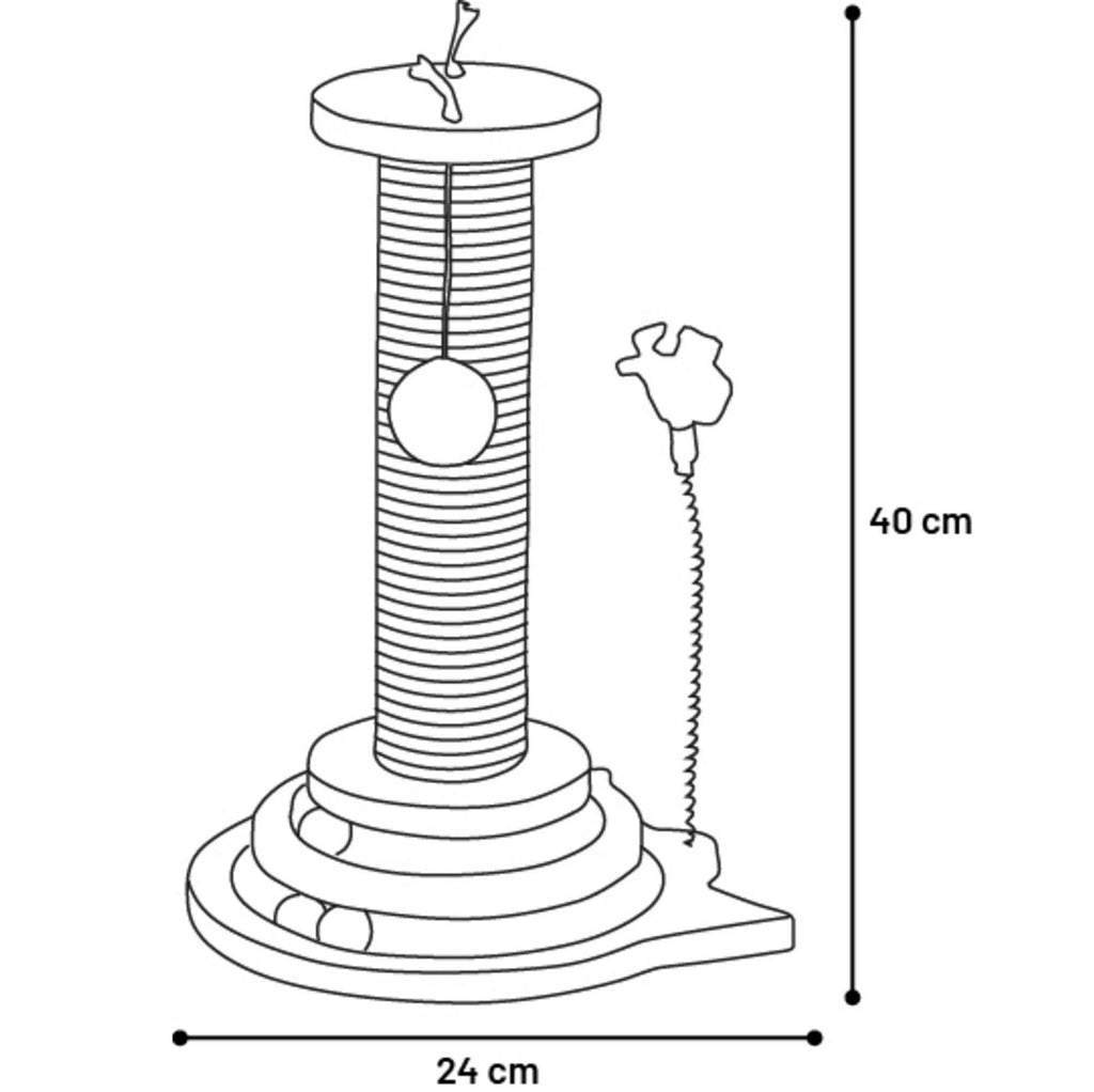 Flamingo Krabspeelgoed Zack Bruin – Houten Krabpaal met Sisal Krabtouw, Catnip & Speelveer – Duurzaam Kattenkrabmeubel voor Extra Speelplezier 561867