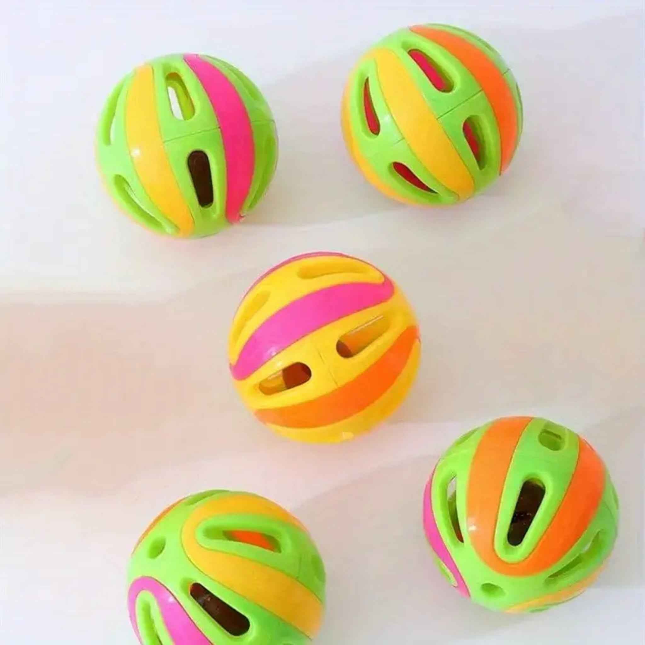 Interactieve kattenspeelballen met bel - Multicolor - Set van 3 stuks