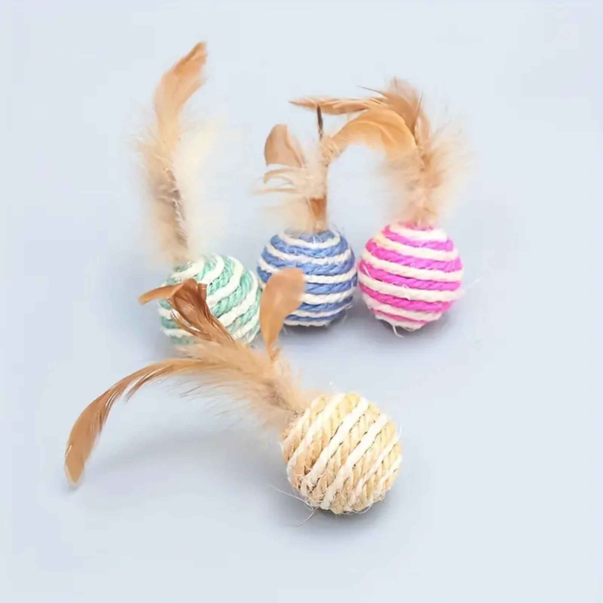 Kattenspeelgoed Bal met veren - Urenlang Plezier voor Je Kat