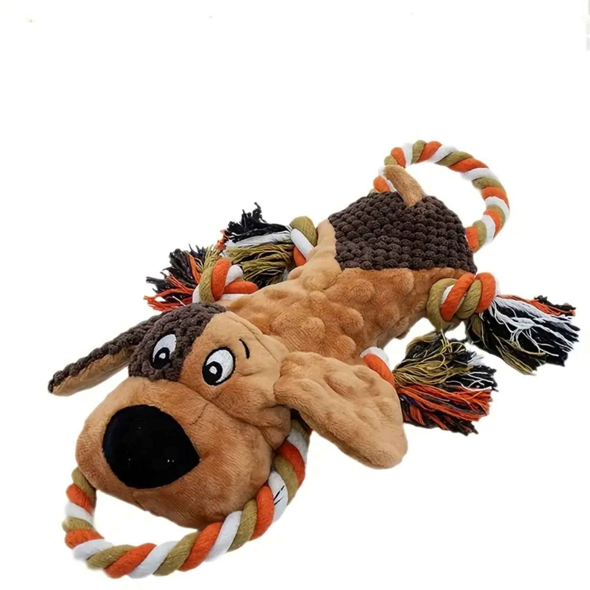 Interactief Hondenspeelgoed - Duurzaam Bruine Hond met Touw