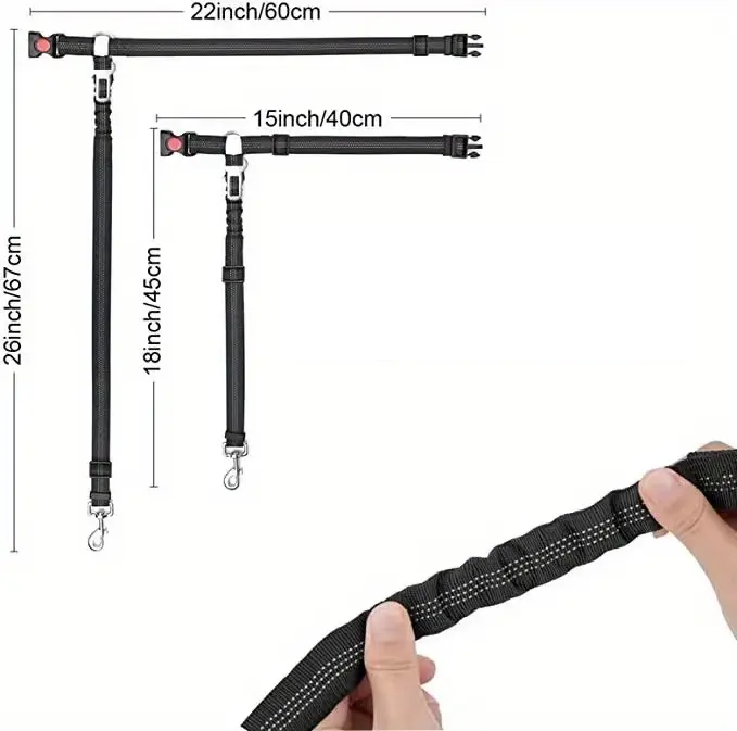 Autogordel hondenriem met hoofdsteun & gordelclip - Lomiza