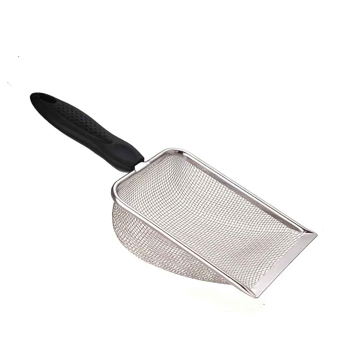 Extra stevige Kattenbakschep RVS 27 cm - duurzaam, ergonomisch en fijnmazig voor klontvorming en multifunctioneel gebruik