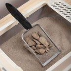 Extra stevige Kattenbakschep RVS 27 cm - duurzaam, ergonomisch en fijnmazig voor klontvorming en multifunctioneel gebruik