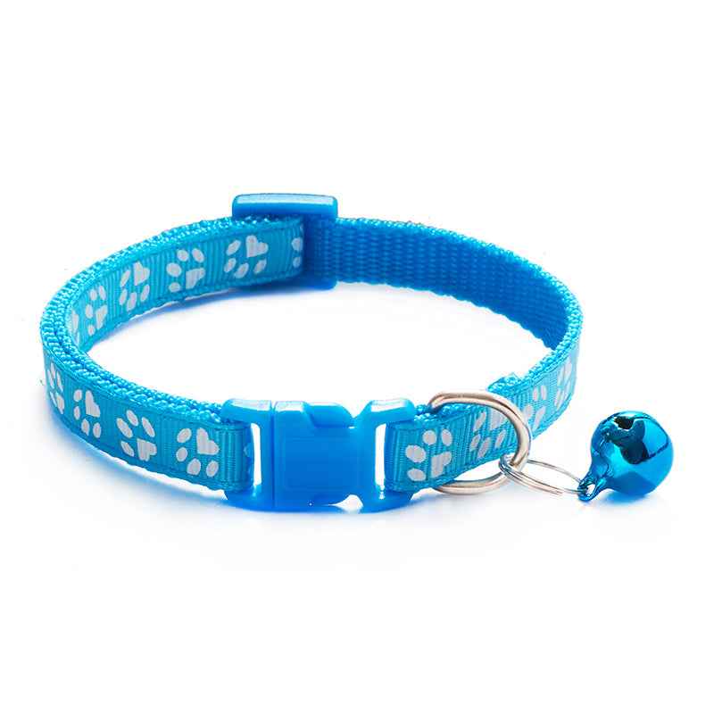 Verstelbare Halsband met Veiligheidsgesp – Duurzame Nylon Honden met Snelsluiting & Pootjespatroon voor Kleine en Middelgrote Honden | Cartoon Polyestervezel
