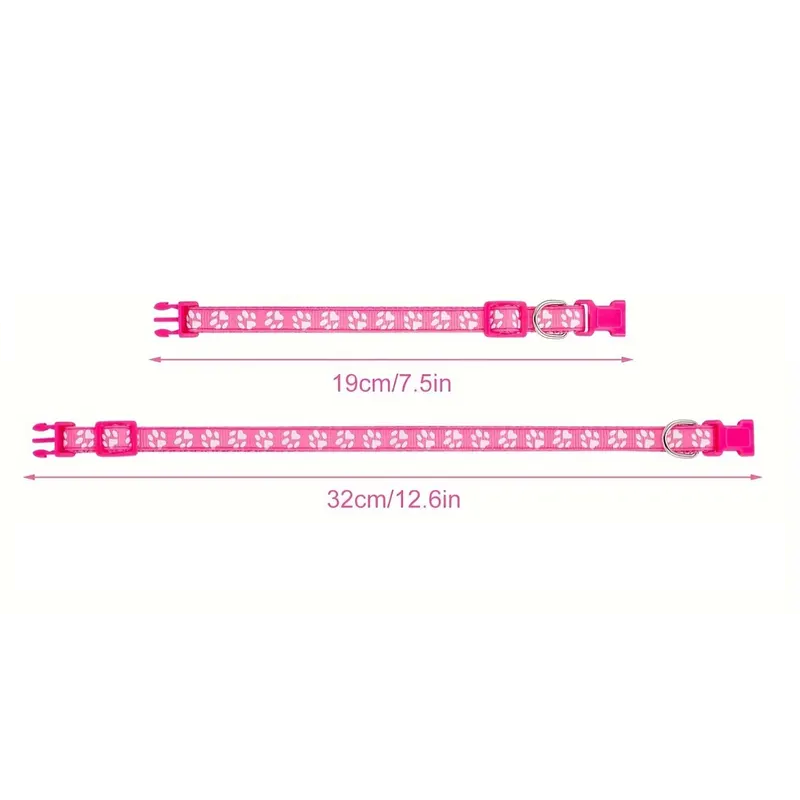 Verstelbare Halsband met Veiligheidsgesp – Duurzame Nylon Honden met Snelsluiting & Pootjespatroon voor Kleine en Middelgrote Honden | Cartoon Polyestervezel - Lomiza