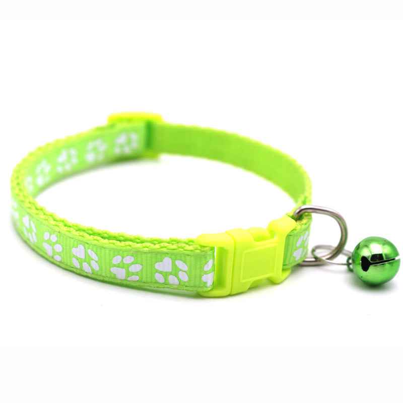 Verstelbare Halsband met Veiligheidsgesp – Duurzame Nylon Honden met Snelsluiting & Pootjespatroon voor Kleine en Middelgrote Honden | Cartoon Polyestervezel
