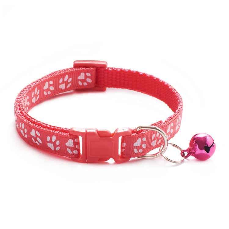 Verstelbare Halsband met Veiligheidsgesp – Duurzame Nylon Honden met Snelsluiting & Pootjespatroon voor Kleine en Middelgrote Honden | Cartoon Polyestervezel