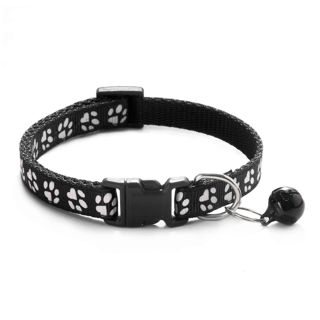 Verstelbare Halsband met Veiligheidsgesp – Duurzame Nylon Honden met Snelsluiting & Pootjespatroon voor Kleine en Middelgrote Honden | Cartoon Polyestervezel