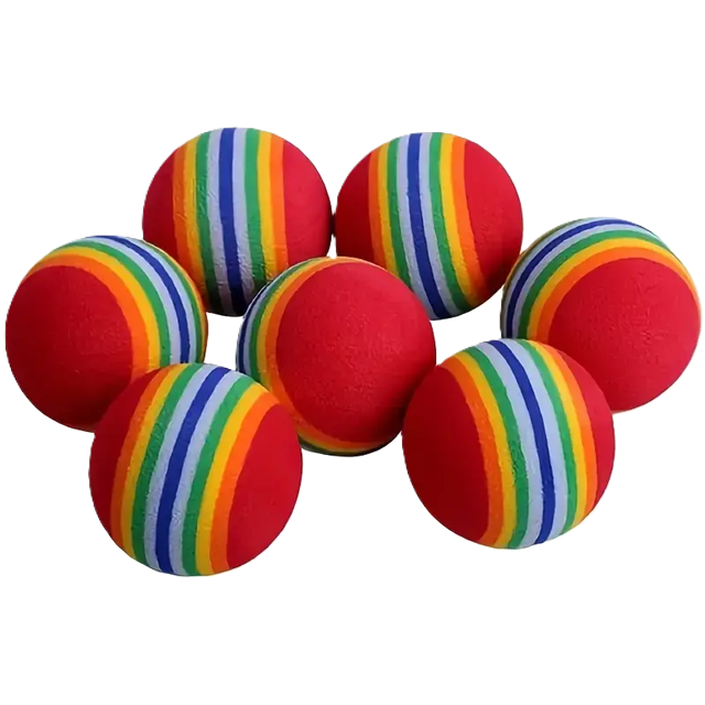 Regenboog kattenballetjes 3,5 cm - Set van 2 voor spelplezier en actieve stimulatie - Lomiza