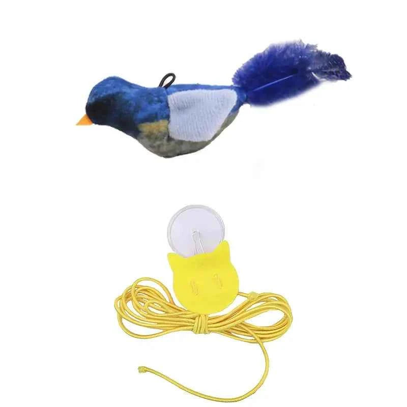 Interactieve kattenspeelgoed met piepende vogel – 3 kleuren beschikbaar