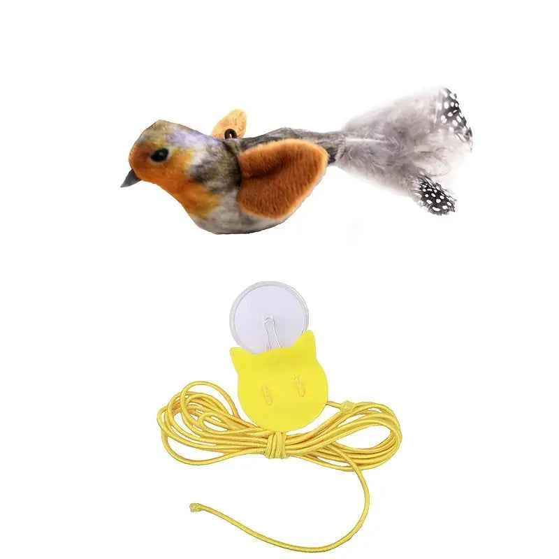Interactieve kattenspeelgoed met piepende vogel – 3 kleuren beschikbaar