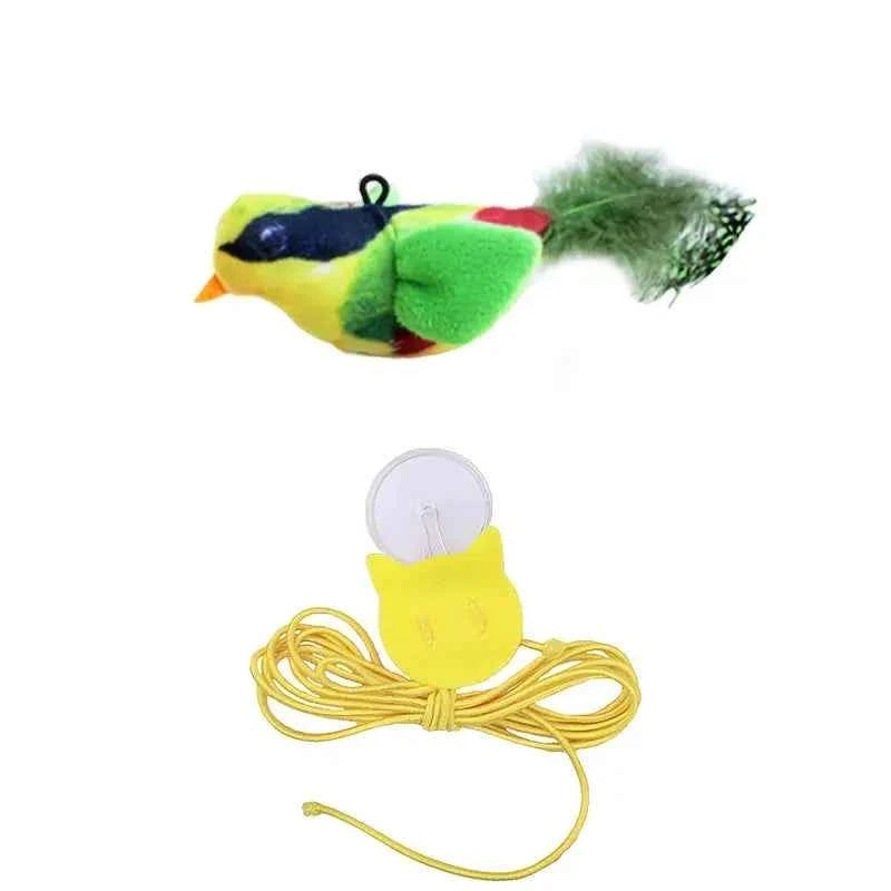 Interactieve kattenspeelgoed met piepende vogel – 3 kleuren beschikbaar