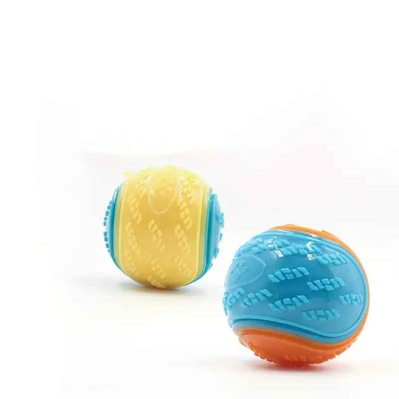 2x Honden Kauwspeelgoed Ballen met Pieper – C-vormig TPR Rubber, Interactief Gooi- & Speelplezier