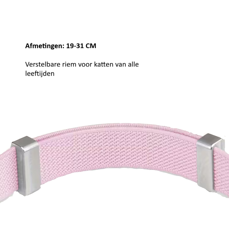 Elastische Kattenhalsband met AirTag Houder – Verstelbaar & Veilig voor Katten