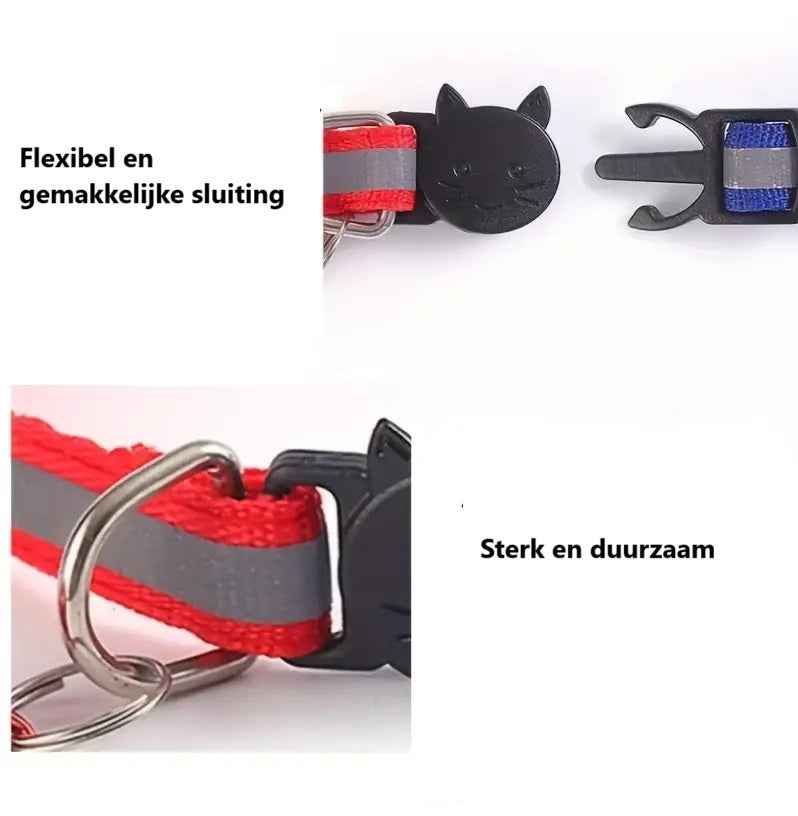Kattenhalsband Reflecterend met Belletje voor Extra Veiligheid