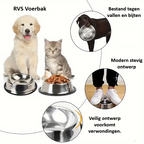 Roestvrijstalen Honden- en Kattenbakken met Antislip Onderkant – Duurzame, Hygiënische Voer- en Drinkbakken voor Huisdieren