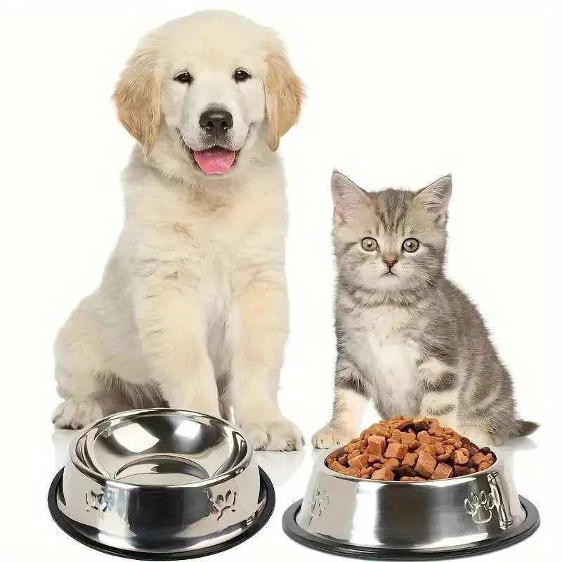 Roestvrijstalen Honden- en Kattenbakken met Antislip Onderkant – Duurzame, Hygiënische Voer- en Drinkbakken voor Huisdieren