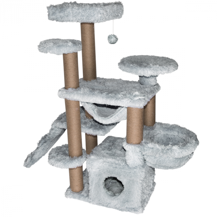 Topmast Paris Fluffy Krabpaal - 164 x 65 x 144 cm - Grijs - 71-60-14-16 - Lomiza