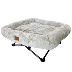 Topmast Hondenbed Fluffy – Wit – 76x76x13 cm – Verhoogde Hondenstretcher met Uitneembaar Kussen - Wit - 22-130163