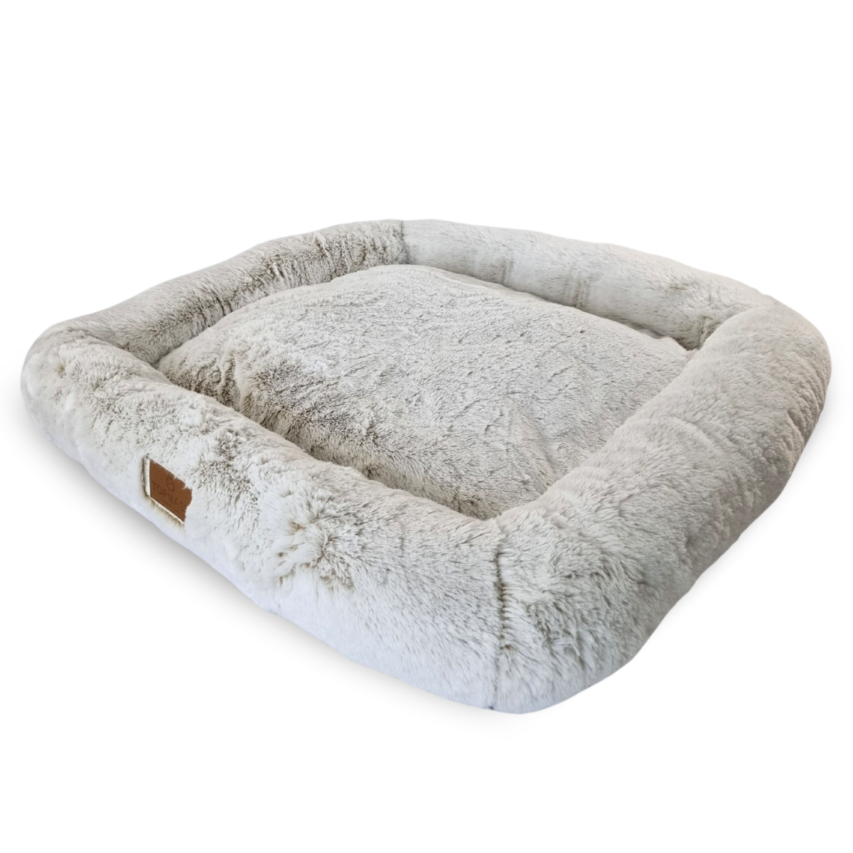 Topmast Hondenbed Fluffy – Wit – 76x76x13 cm – Verhoogde Hondenstretcher met Uitneembaar Kussen - Wit - 22-130163